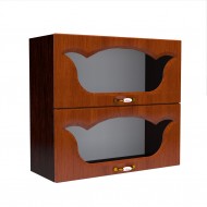 Corp superior vitrina 80 cu 2 usi orizontale Zebra MDF frunza cedru Corp superior vitrina 80 cu 2 usi orizontale Zebra MDF frunza cedru